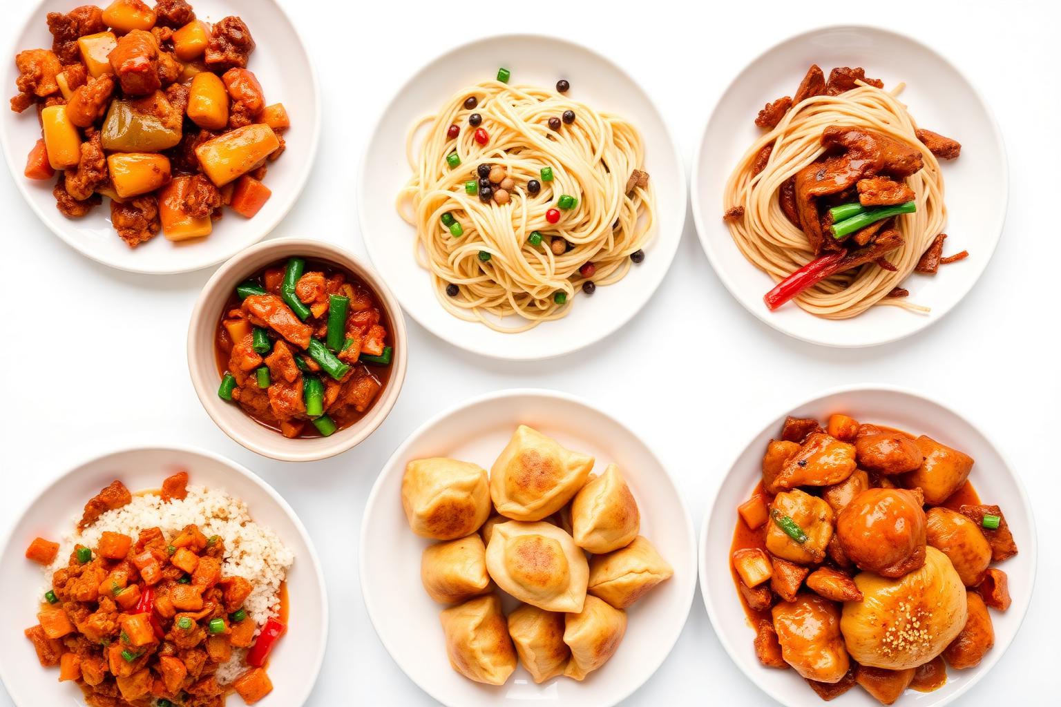 Assorted dishes from Szechuwan Garden